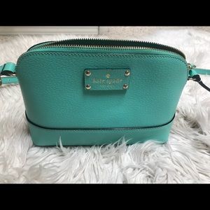 Small turquoise Kate Spade crossbody bag